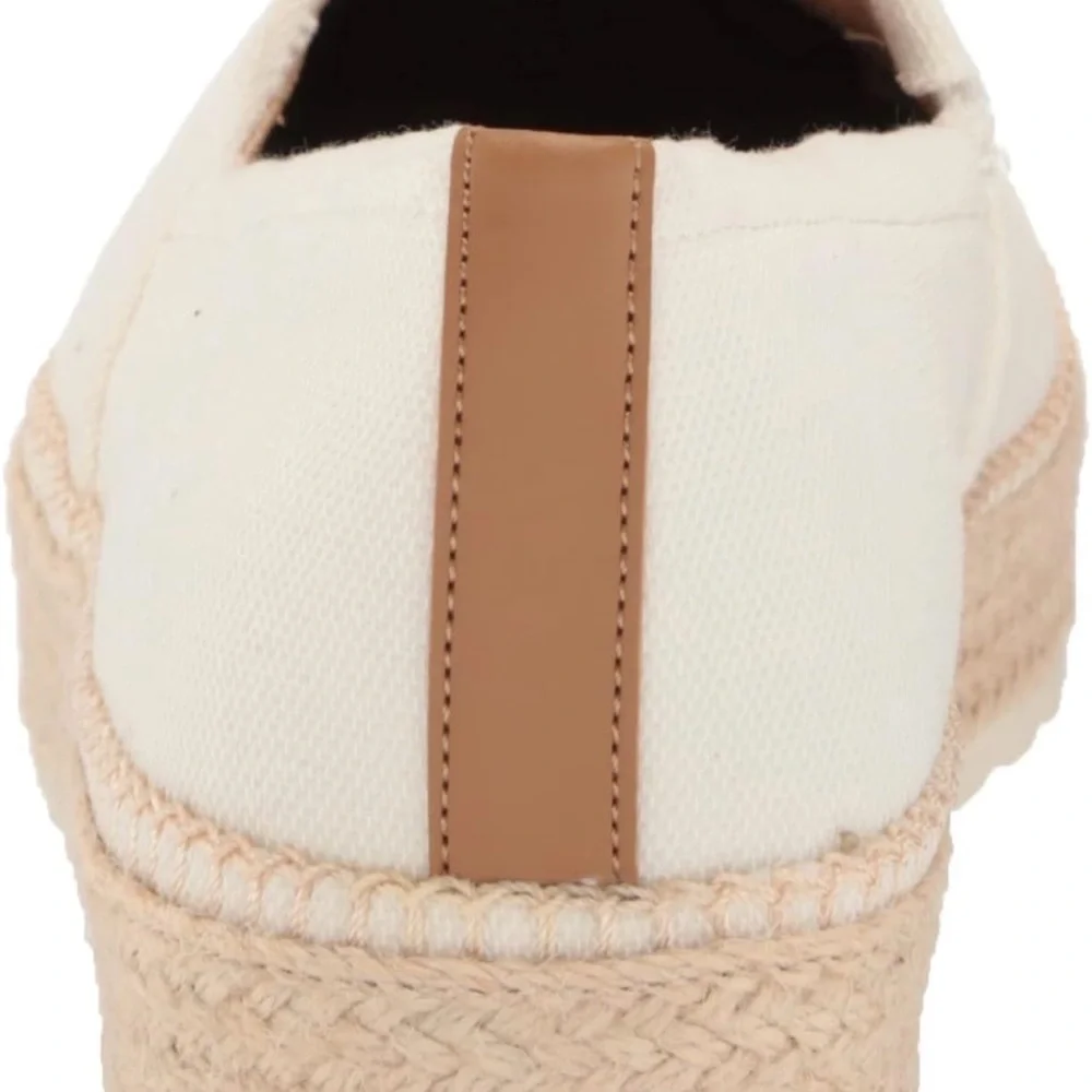 NIB Dr.Scholl's Sunray Espadrille Slip On Shoes Size 6.5 White Canvas Jute Sole